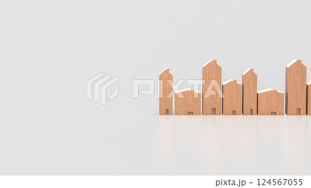 The House wood for property or real estate concept 3d Rendering. The House wood for property or real estate concept 3d Rendering. 124567055