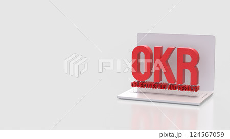 The OKR or  Objective and Key Results for Business concept 3d Rendering. 124567059