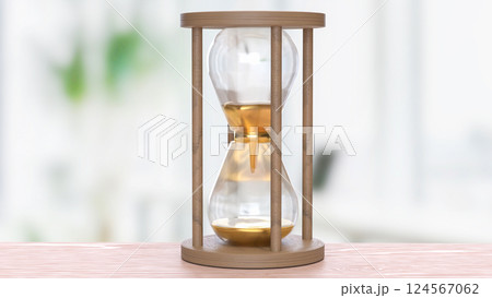 The Sand clock for Time concept 3d Rendering. 124567062