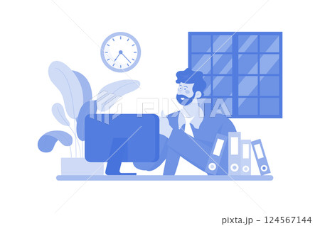 Job seekers start working at the company. Job seekers start working at the company. 124567144