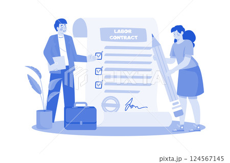 Recruiters sign employment contracts with selected candidates. Recruiters sign employment contracts with selected candidates. 124567145