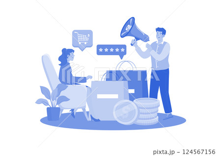 Sales representatives promote advertising space. 124567156