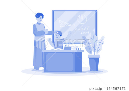 Parent helps child with math homework. Parent helps child with math homework. 124567171