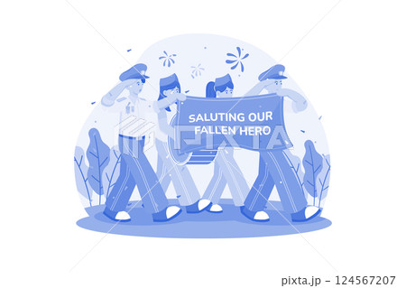 Communities hold parades and events to remember and pay tribute to fallen soldiers. 124567207