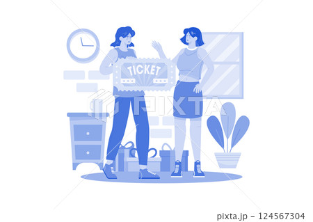 Woman's Surprise Tickets for Partner's Treat 124567304