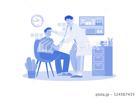 A Doctor Examines A Patient To Diagnose Injury 124567435