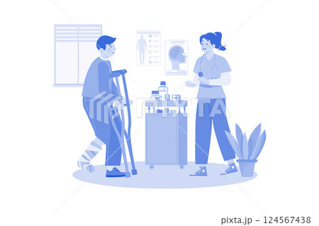 A Physical Therapist Helps Patients Recover Surgery 124567438