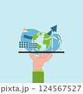 ESG as environmental, social and governance concept.Sustainable of Green ecology and alternative renewable energy. Flat Vector illustration. 124567527
