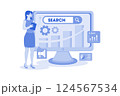 Marketer Conducts Keyword Research To Optimize SEO 124567534