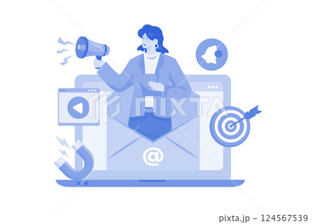 A Digital Marketer Send Email Marketing To Customer 124567539