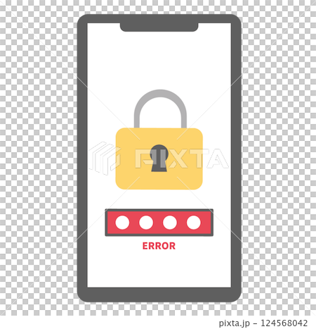 Password input error smartphone 124568042