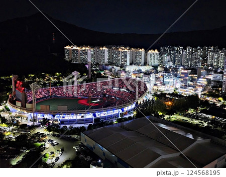 Baseball game at night 124568195