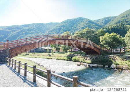 <長野>中山道 奈良井宿 木曽の大橋 <長野>中山道 奈良井宿 木曽の大橋 124568781