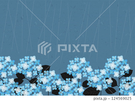 あじさい、背景、梅雨、セロハン、青、横 あじさい、背景、梅雨、セロハン、青、横 124569025