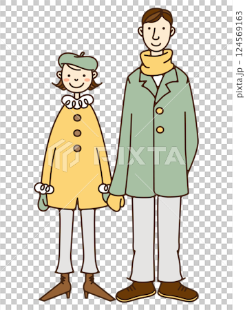 Couple on a date in winter 124569163