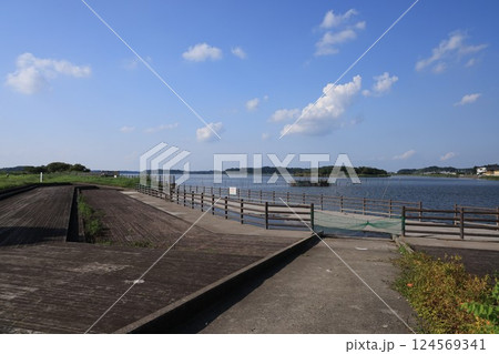 茨城県龍ケ崎市の牛久沼の風景 茨城県龍ケ崎市の牛久沼の風景 124569341