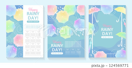 傘の背景テンプレートセット_5 124569771