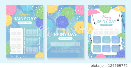 傘の背景テンプレートセット_6 124569772