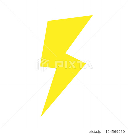 雷　稲妻　黄色　イラスト 124569930