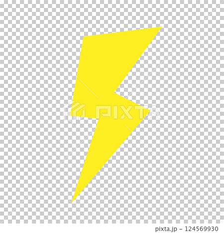 雷　稲妻　黄色　イラスト 124569930