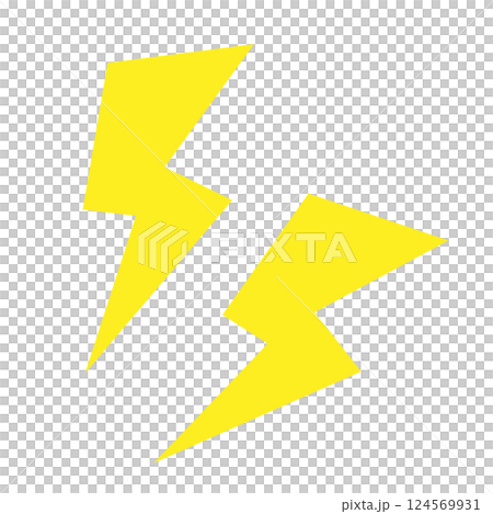 雷 稲妻 黄色 イラスト 雷 稲妻 黄色 イラスト 124569931