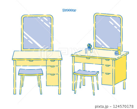 家具 ・インテリア  鏡台ドレッサーのイラスト 2C 124570178