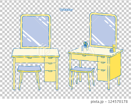家具 ・インテリア  鏡台ドレッサーのイラスト 2C 124570178