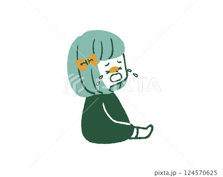 泣いている女の子-4色 泣いている女の子-4色 124570625