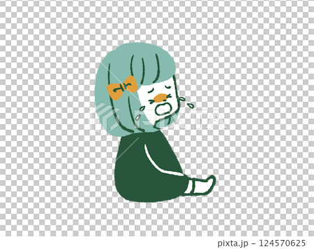 泣いている女の子-4色 泣いている女の子-4色 124570625