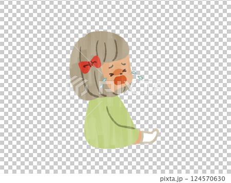 泣いている女の子-ガッシュ 124570630