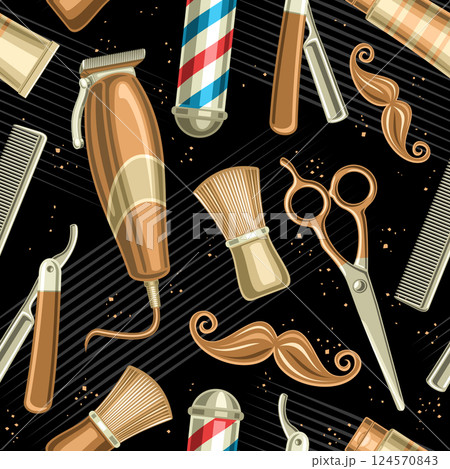 Vector Barber Shop Seamless Pattern 124570843