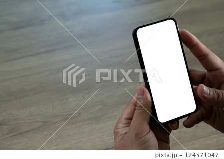 new phone Technology smartphone with blank screen and modern frame less design 124571047