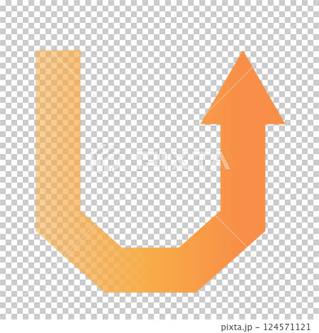 Stock Illustration: Stylish arrow with gradient that expresses repetition Business Simple 124571121