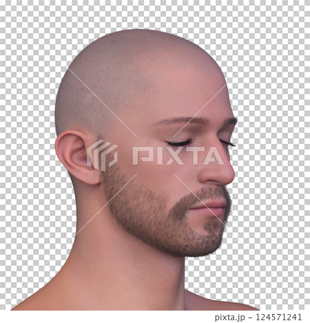 男性の顔アップ 124571241