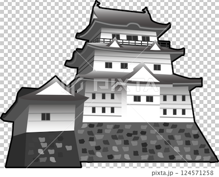 Odawara Castle in monochrome 124571258