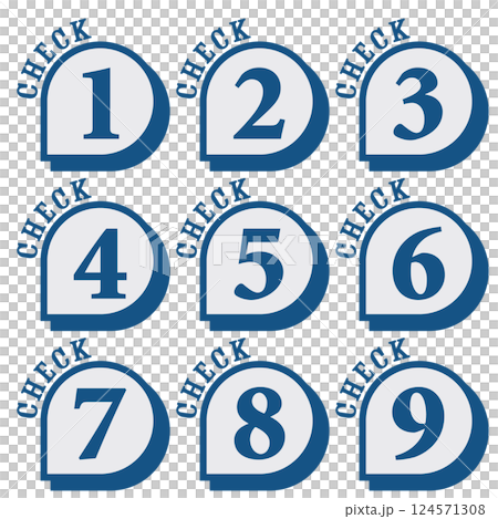 Illustration material: Number icon set 1 to 9 Illustration material: Number icon set 1 to 9 124571308