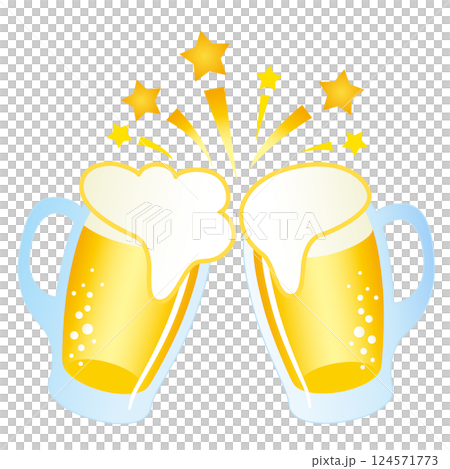 Cheers with beer mugs! 124571773