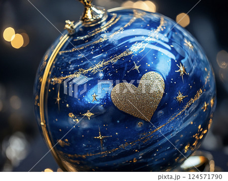 星占いをイメージした青い星の飾り　AI画像 124571790