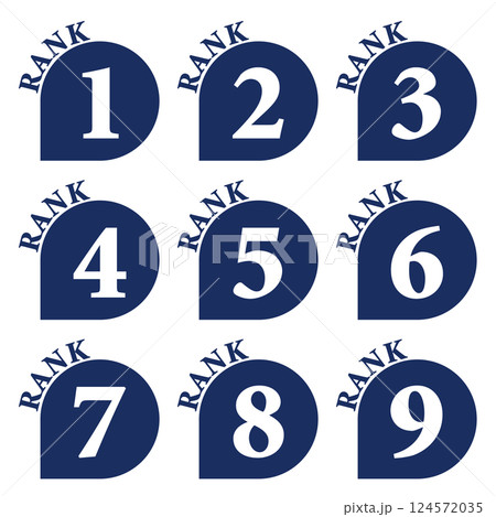 イラスト素材：数字アイコン1～9セット 124572035