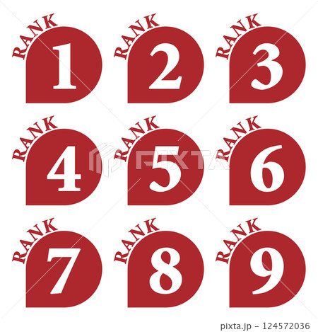 イラスト素材：数字アイコン1～9セット 124572036