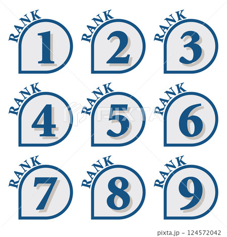 イラスト素材:数字アイコン1~9セット イラスト素材:数字アイコン1~9セット 124572042