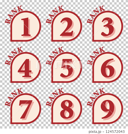 Illustration material: Number icon set 1 to 9 Illustration material: Number icon set 1 to 9 124572043