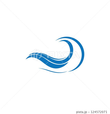 Water Wave symbol and icon Logo Template vector 124572071