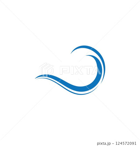 Water Wave symbol and icon Logo Template vector 124572091