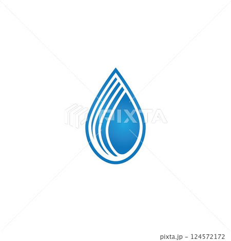 Water drop logo template illustration - Vector Water drop logo template illustration - Vector 124572172