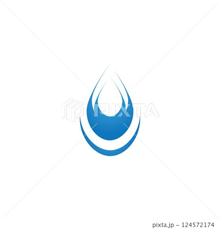 Water drop logo template illustration - Vector 124572174