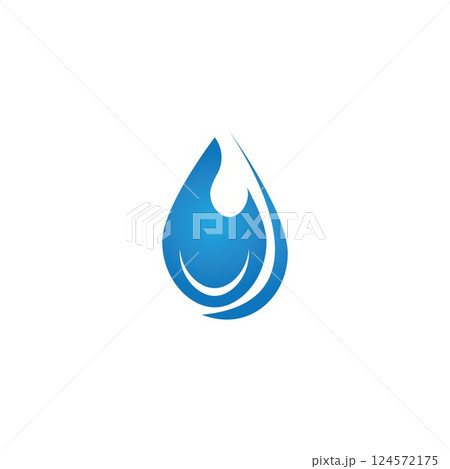 Water drop logo template illustration - Vector Water drop logo template illustration - Vector 124572175
