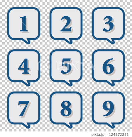 イラスト素材:数字アイコン1~9セット イラスト素材:数字アイコン1~9セット 124572231