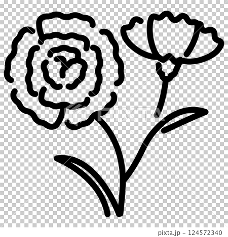 Easy to use black line icon Carnation Monotone Easy to use black line icon Carnation Monotone 124572340