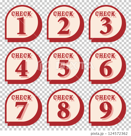 Illustration material: Number icon set 1 to 9 Illustration material: Number icon set 1 to 9 124572362